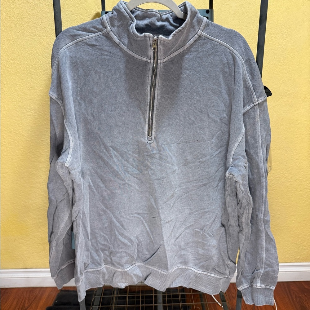 Goodfellow & Co Men's Light Gray Quarter Zip-Up Sweater